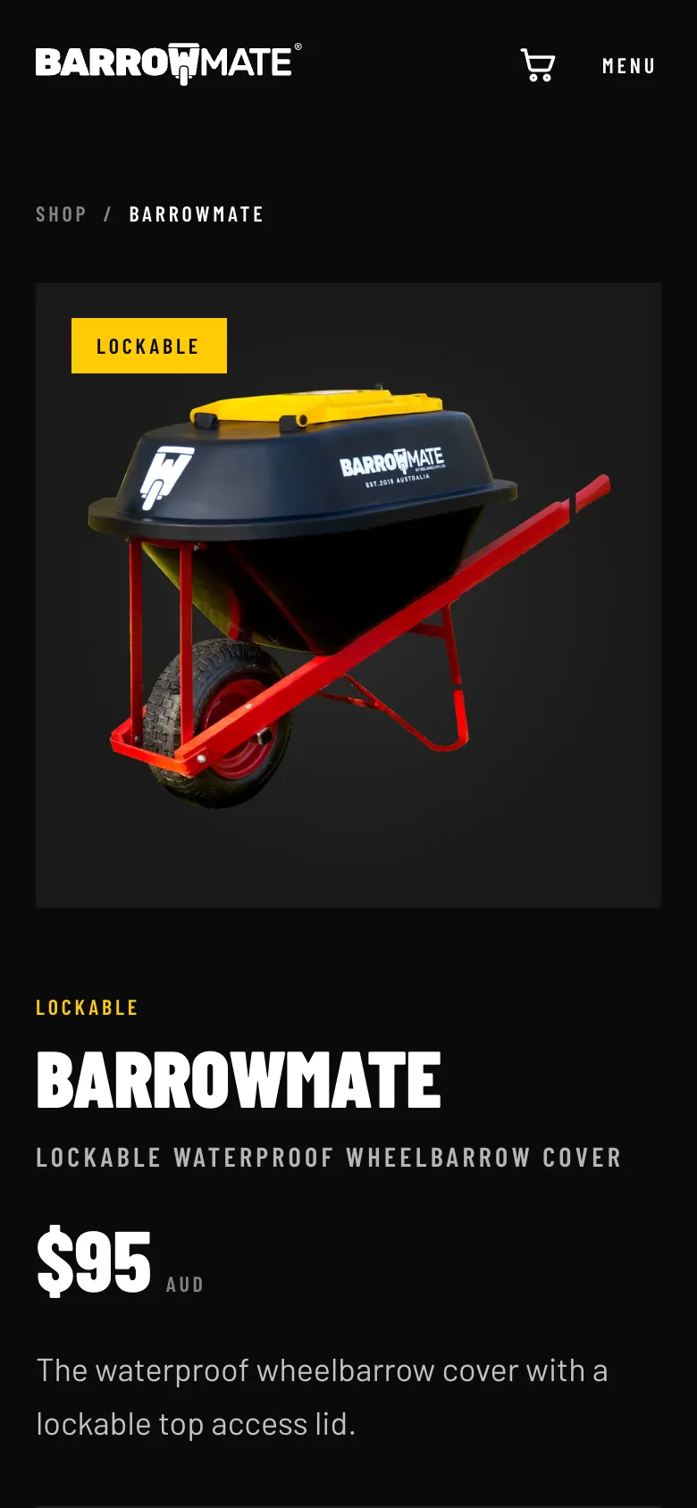 Barrowmate product page on mobile