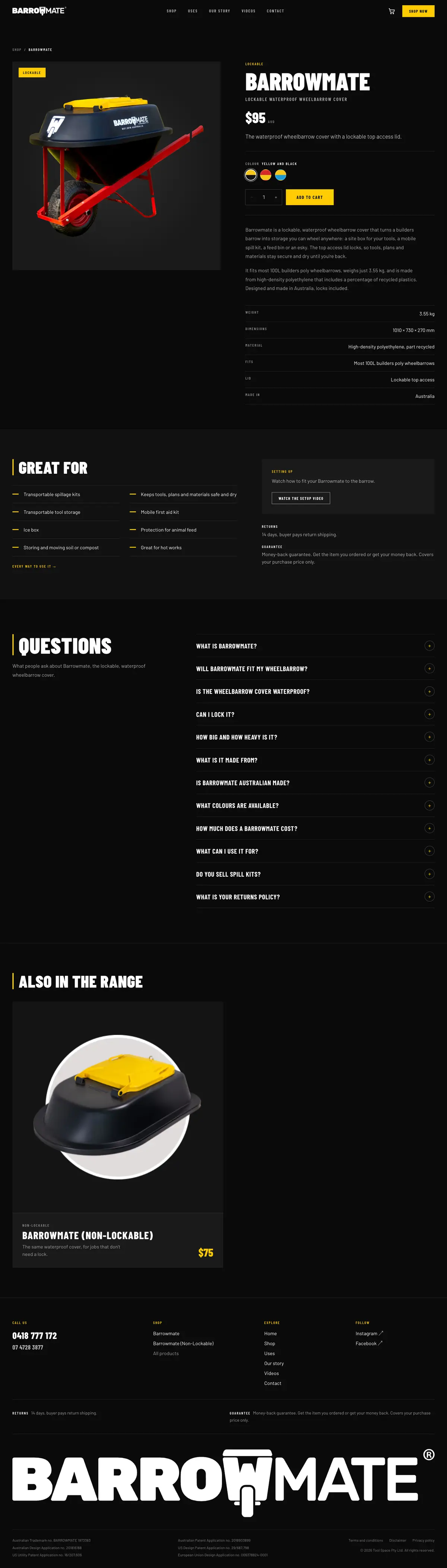 Barrowmate product page, full length