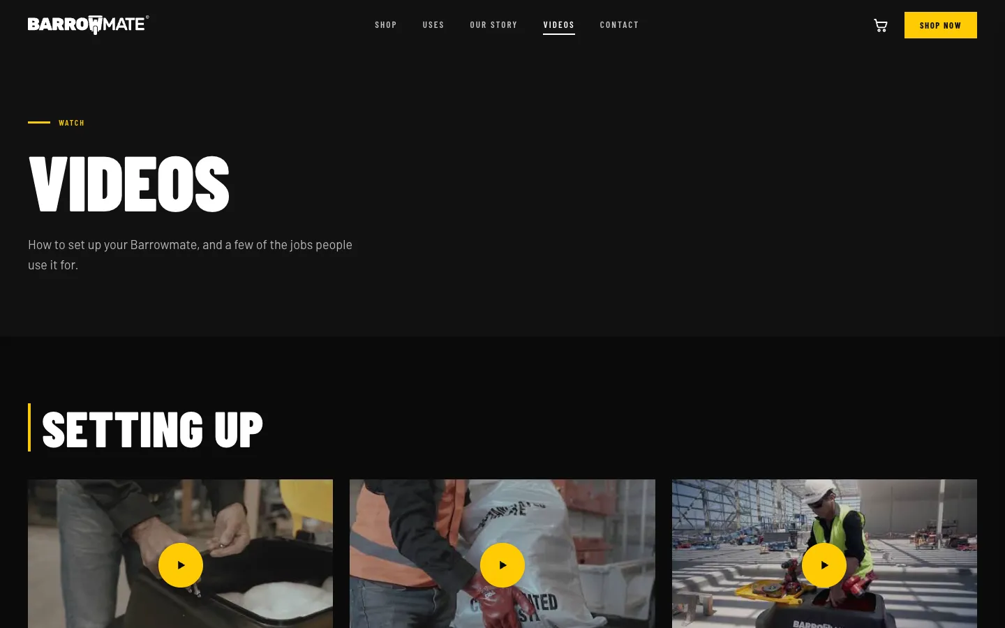 Barrowmate videos page