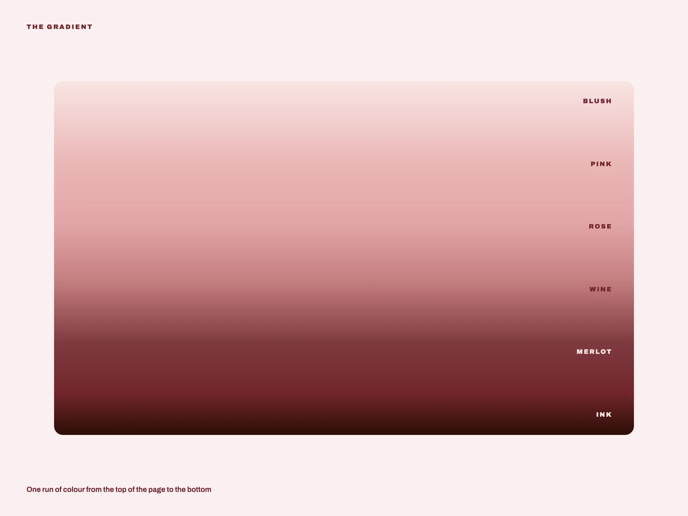 The gradient, blush through to ink