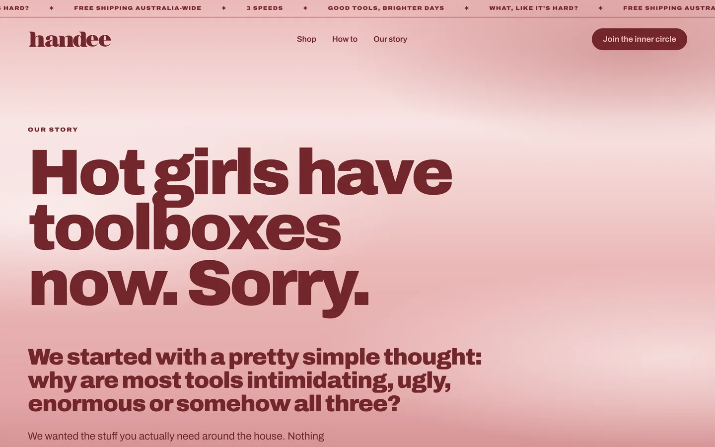 The our story page