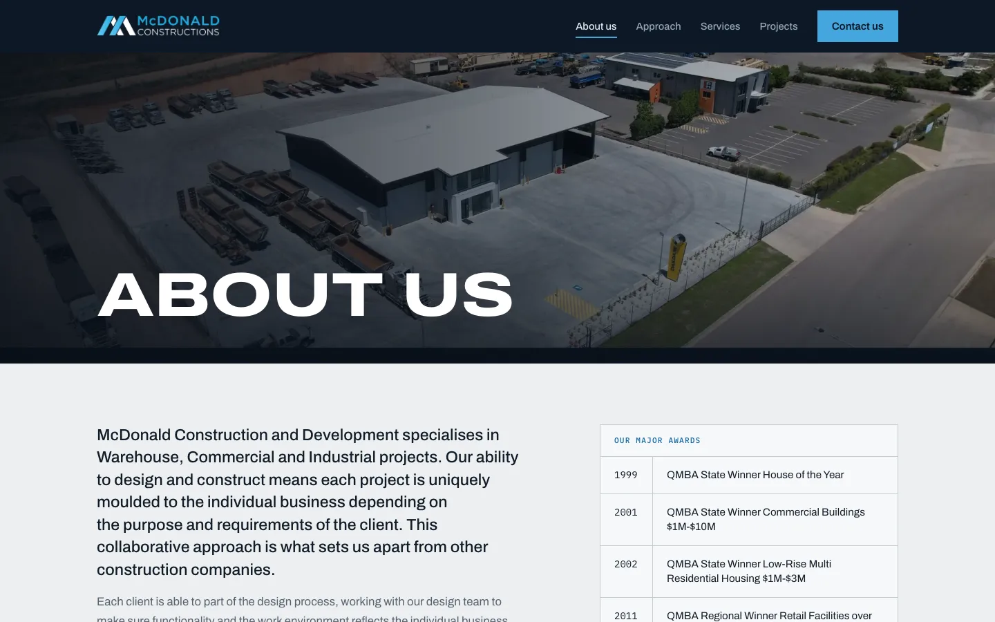 McDonald Constructions about us page