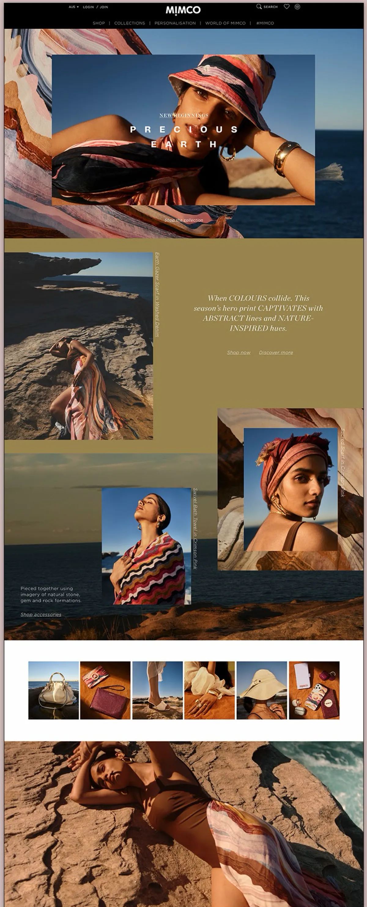 MIMCO Precious Earth homepage, full length