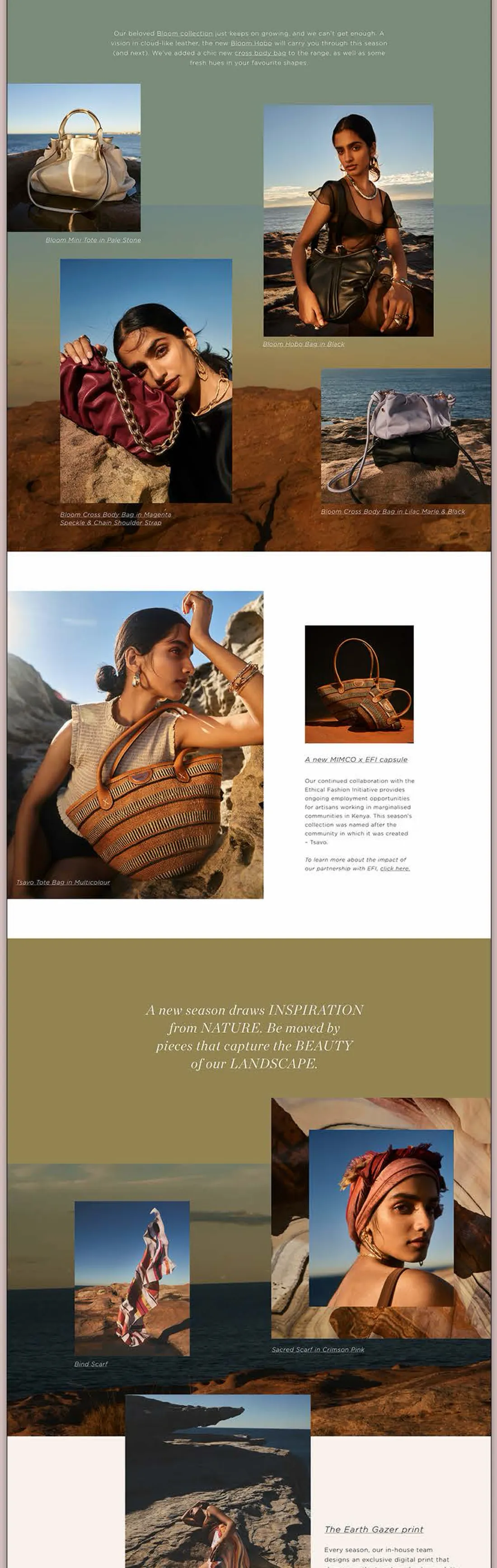 MIMCO landing page editorial