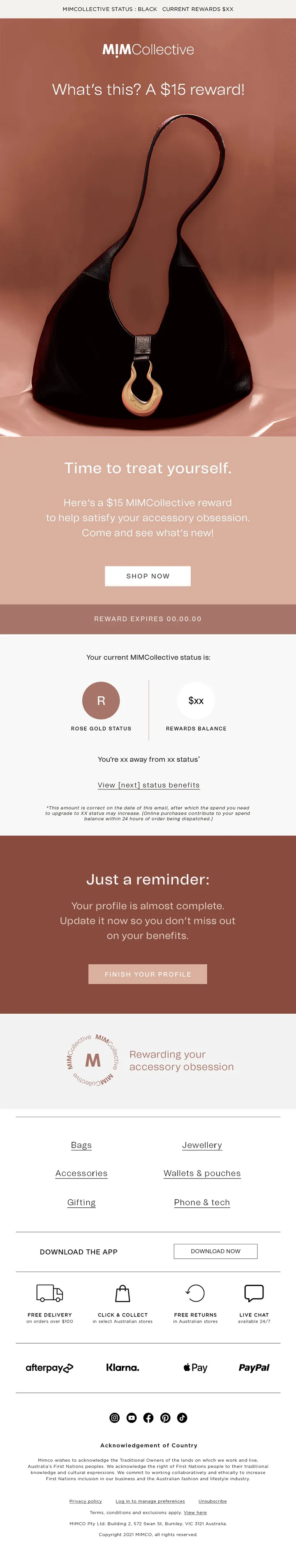 MIMCollective email: What’s this? A $15 reward!