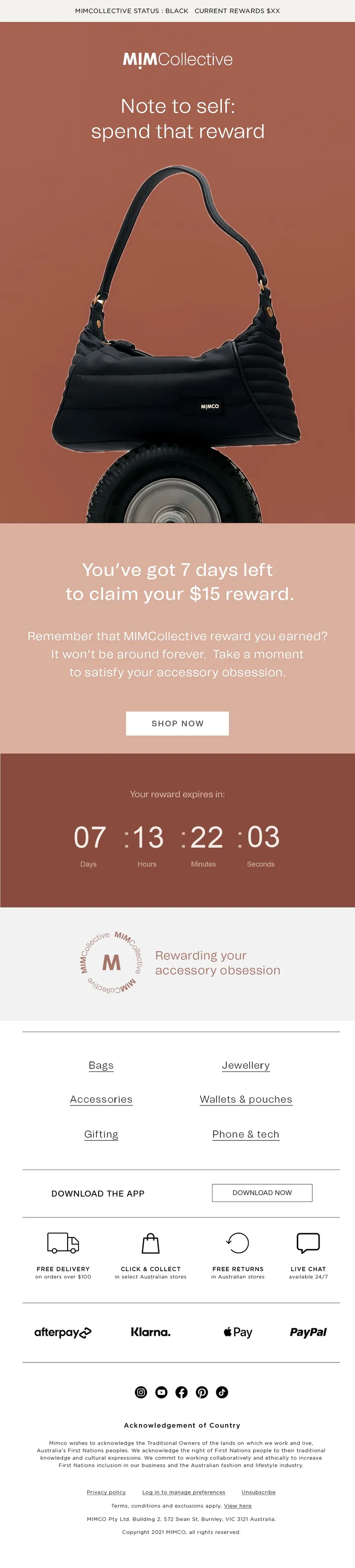 MIMCollective loyalty program email