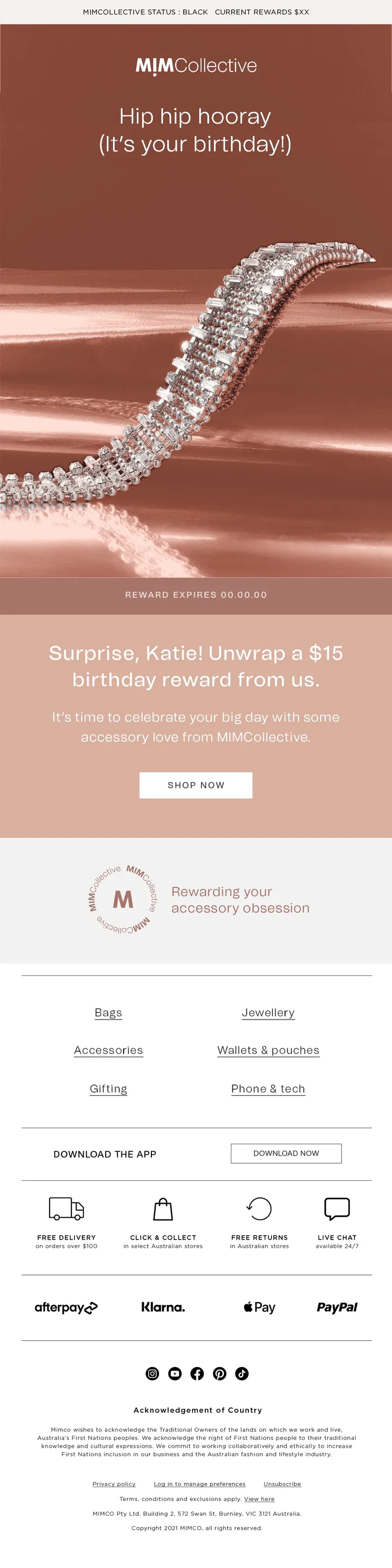 MIMCollective loyalty program email