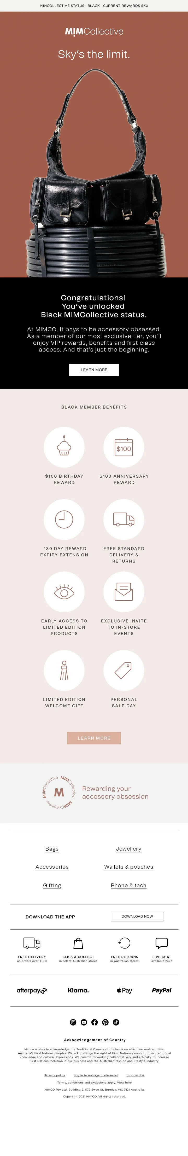 MIMCollective loyalty program email