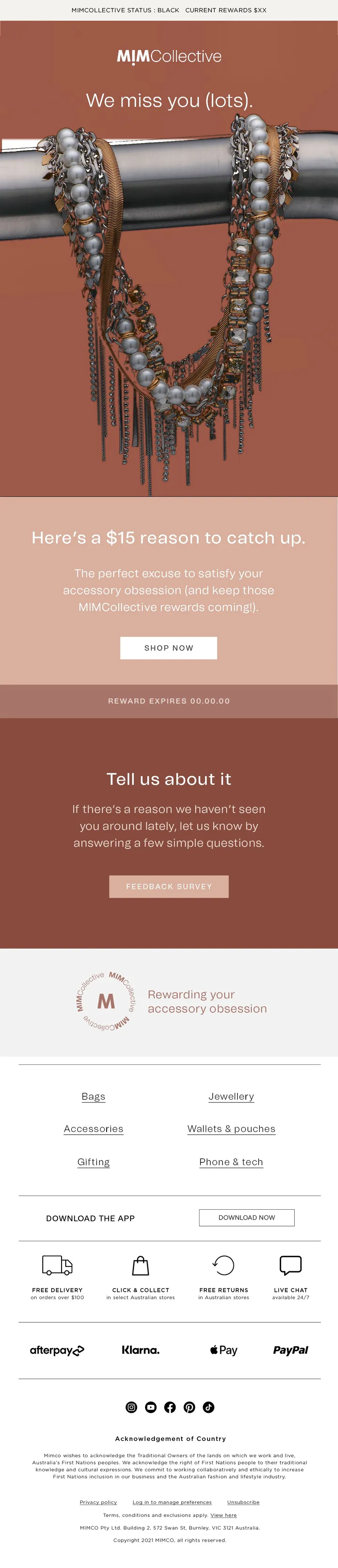 MIMCollective loyalty program email