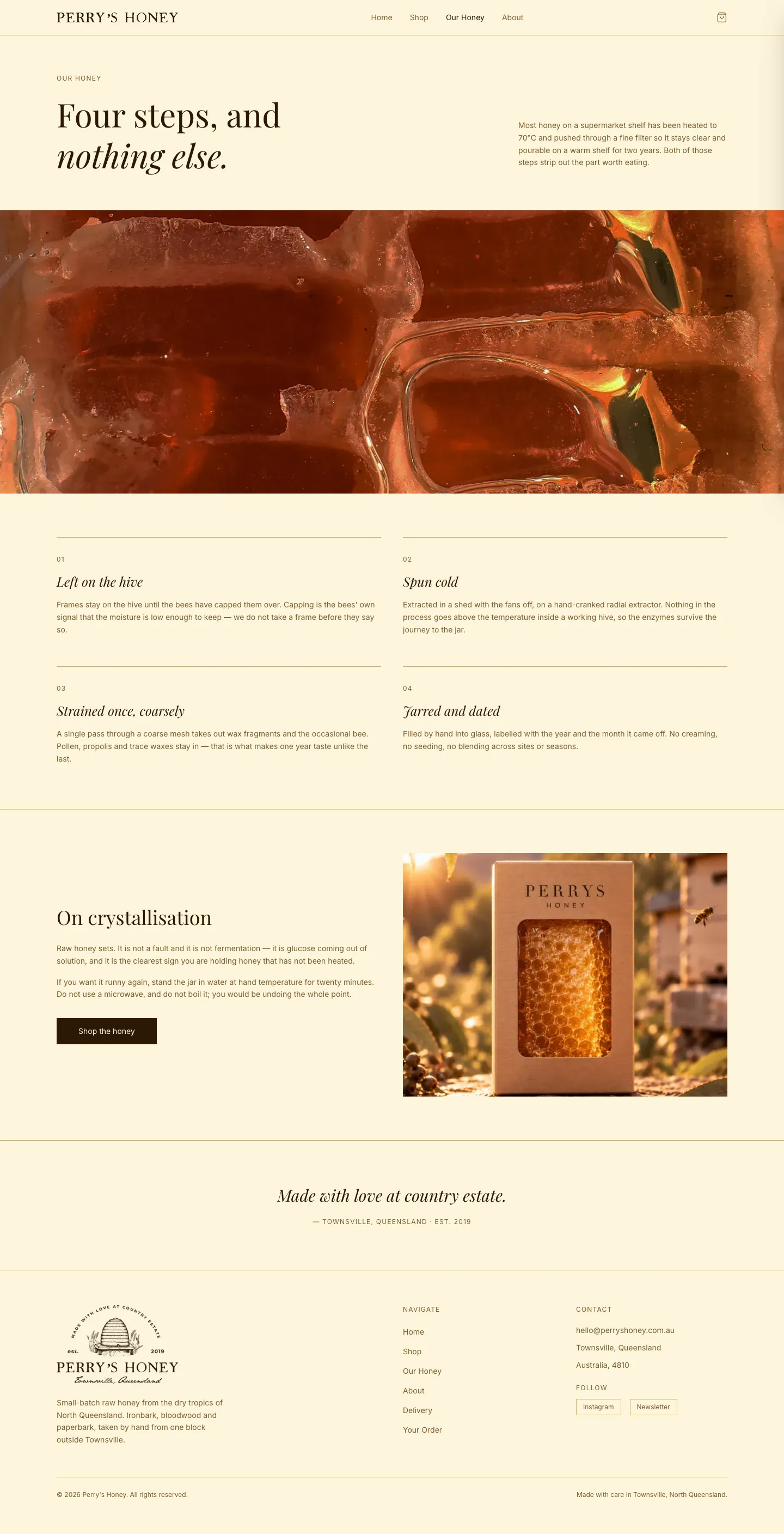 Perry's Honey, how the honey is made