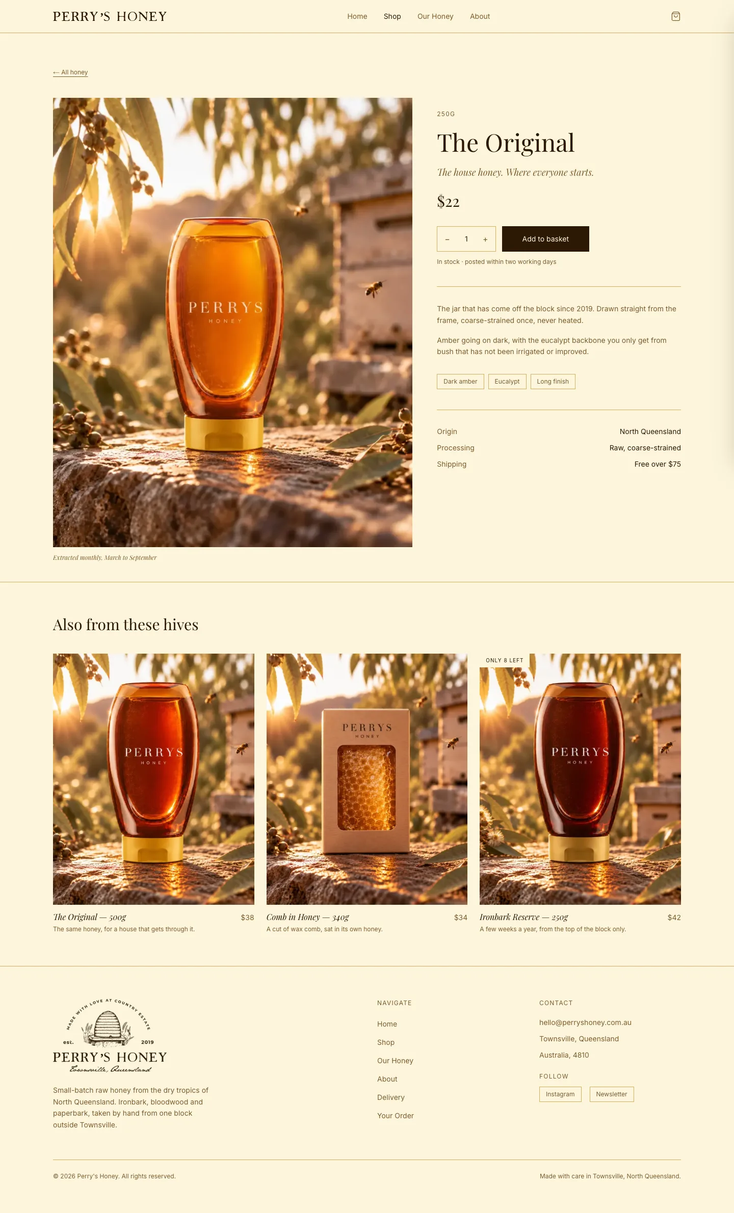 Perry's Honey product page
