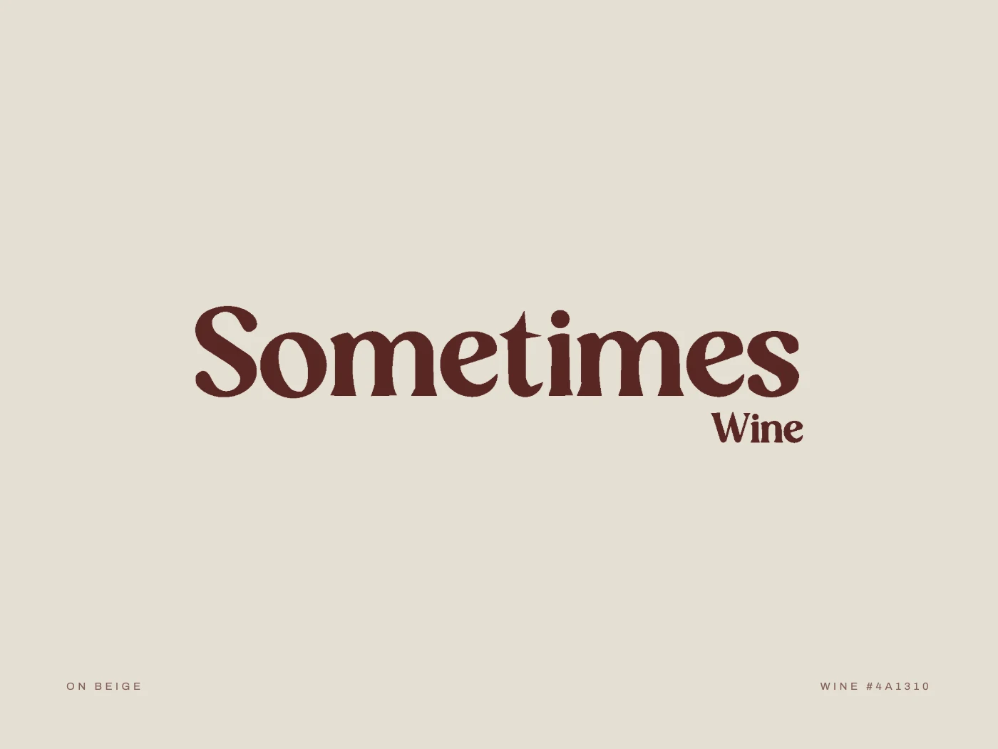 The lockup in wine on beige