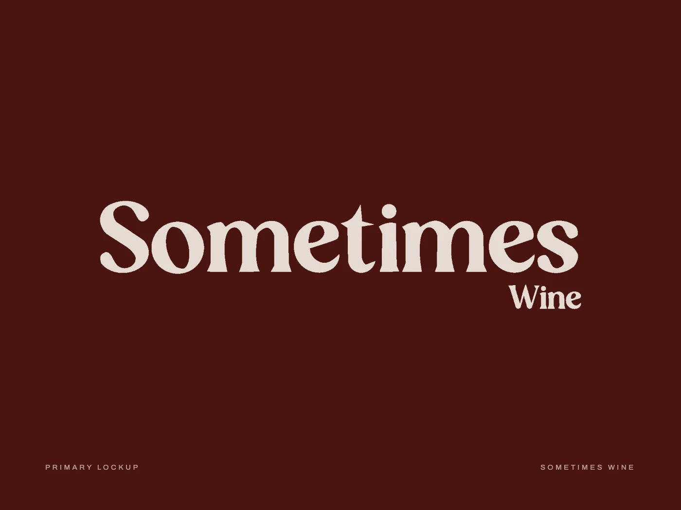 The Sometimes Wine lockup in cream on wine