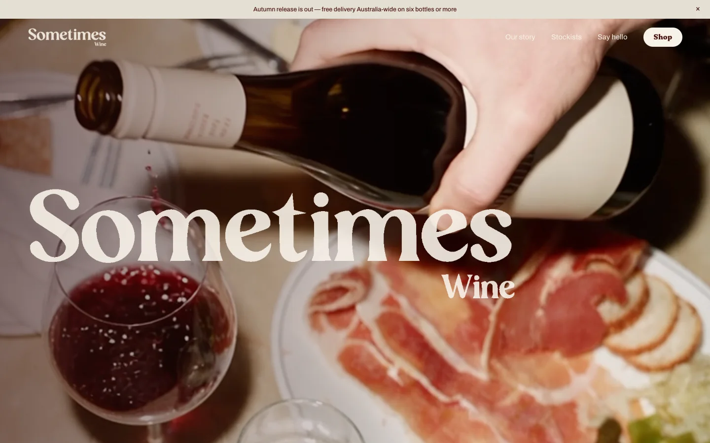 The Sometimes Wine homepage