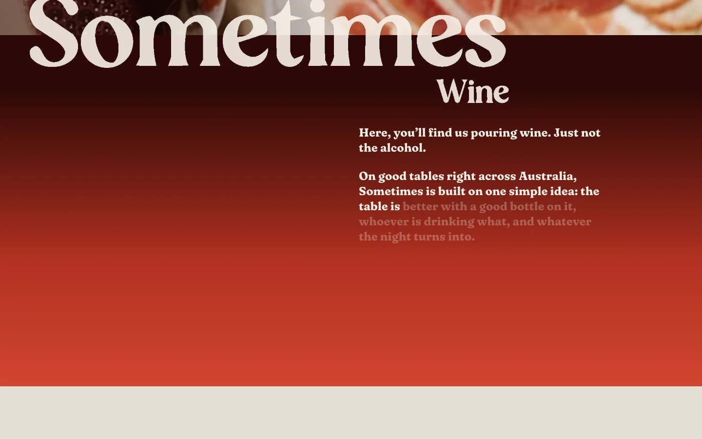 The intro, over the cellar-to-brick gradient