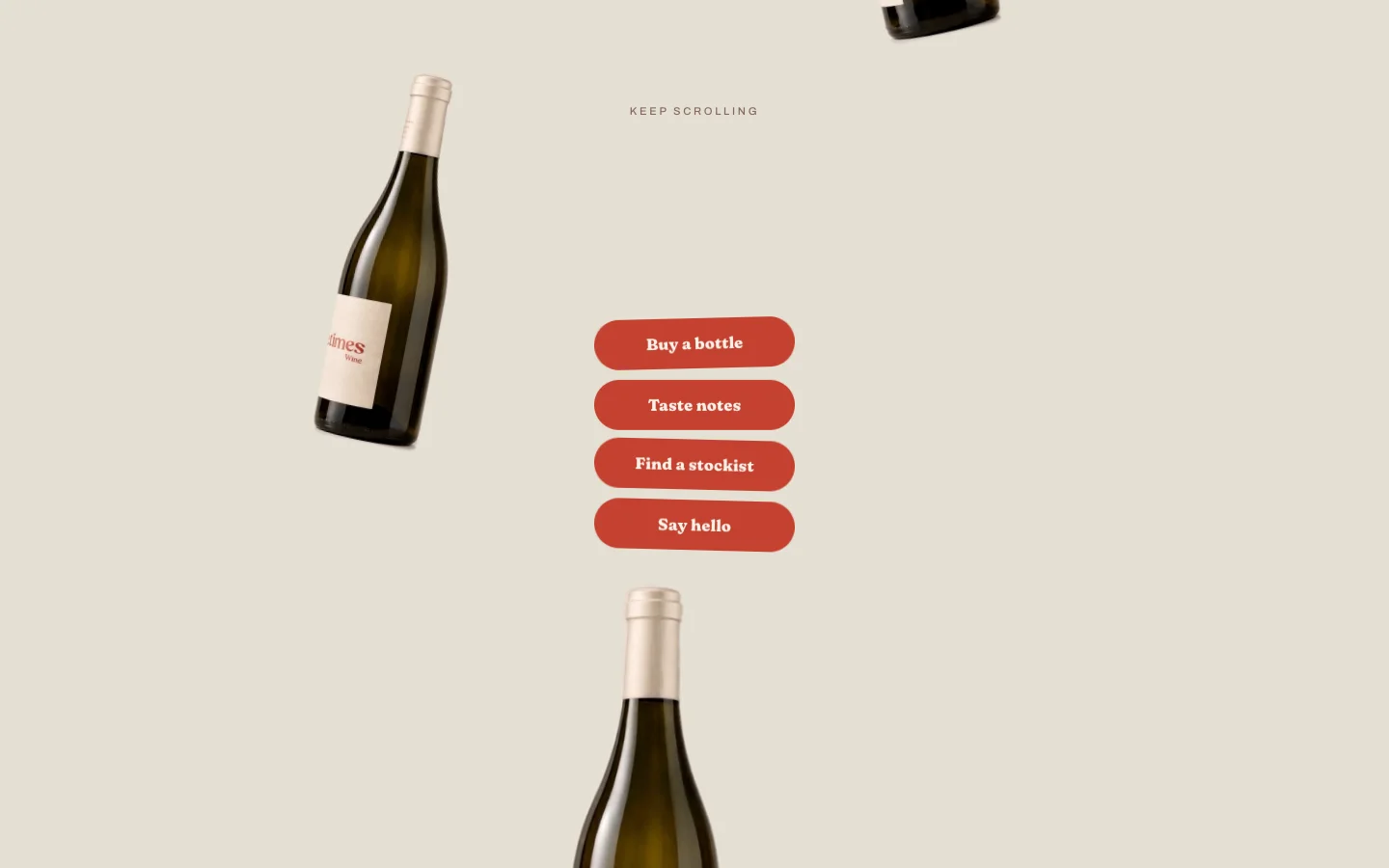 Bottles tumbling behind the buy buttons